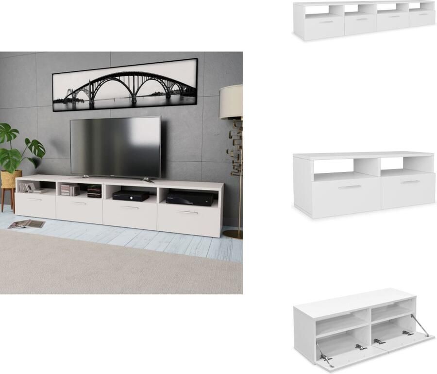VidaXL Tv-kast Tv-kasten Tv-meubel Tv-meubels Tv-meubel 95x35x36 cm spaanplaat wit 2 st