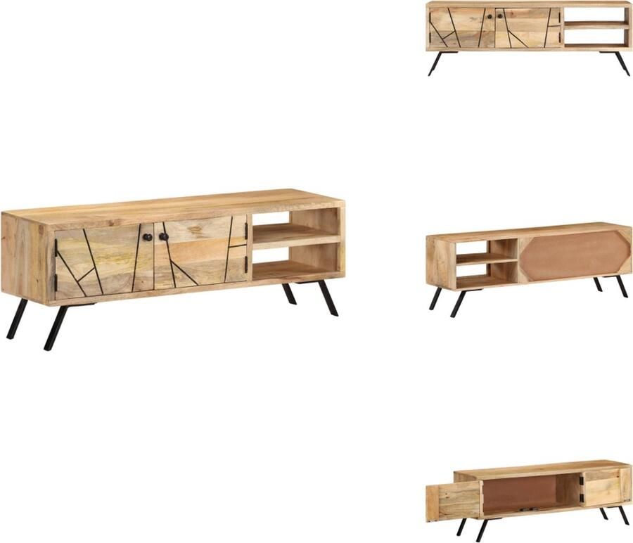 VidaXL Tv-kast Tv-kasten Tv-meubel Tv-meubels Tv-meubel 110x30x40 cm massief mangohout