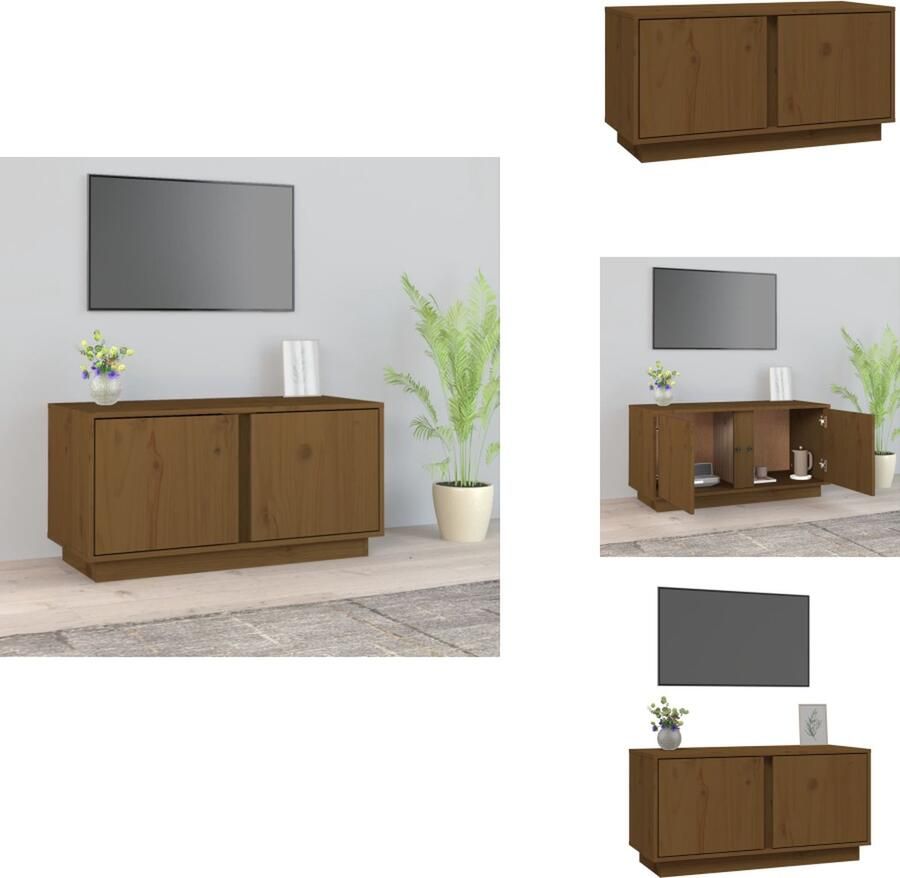 VidaXL Tv Kast Tv Kasten Tv Meubel Tv Meubels Tv-meubel 80x35x40 5 cm massief grenenhout honingbruin