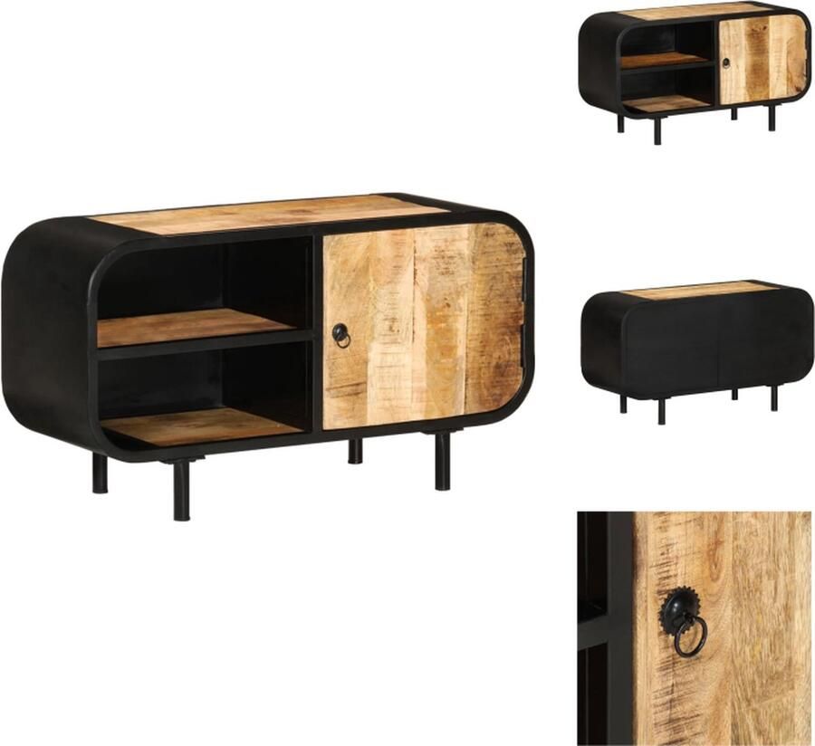 VidaXL Tv-kast Tv-kasten Tv-meubel Tv-meubels Tv-meubel 90x30x48 cm ruw mangohout