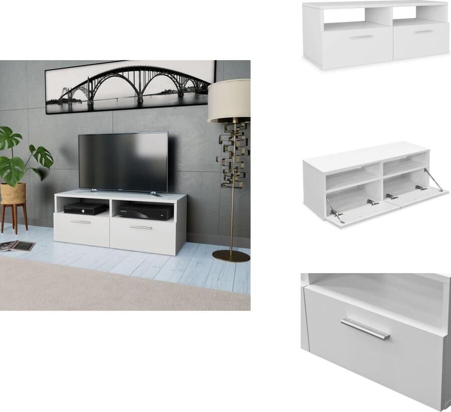 VidaXL Tv-kast Tv-kasten Tv-meubel Tv-meubels Tv-meubel 95x35x36 cm bewerkt hout wit