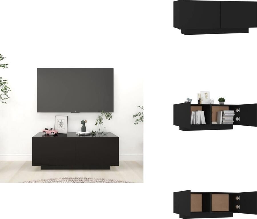 VidaXL Tv-kast Tv-kasten Tv-standaard Tv-standaarden Tv-meubel 100x35x40 cm bewerkt hout zwart