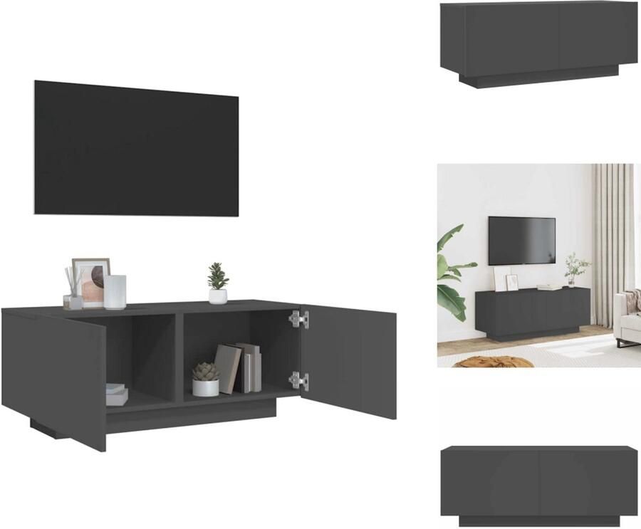 VidaXL Tv-kast Tv-kasten Tv-standaard Tv-standaarden Tv-meubel 100x35x40 cm spaanplaat grijs