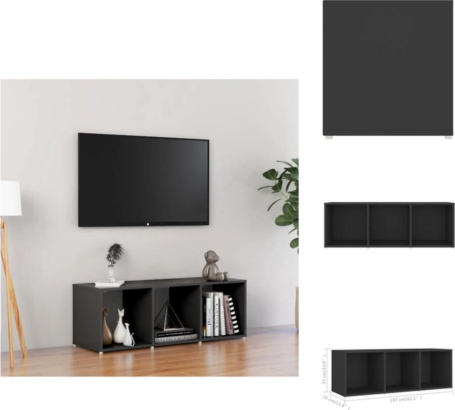 VidaXL Tv-kast Tv-kasten Tv-standaard Tv-standaarden Tv-meubel 107x35x37 cm bewerkt hout grijs