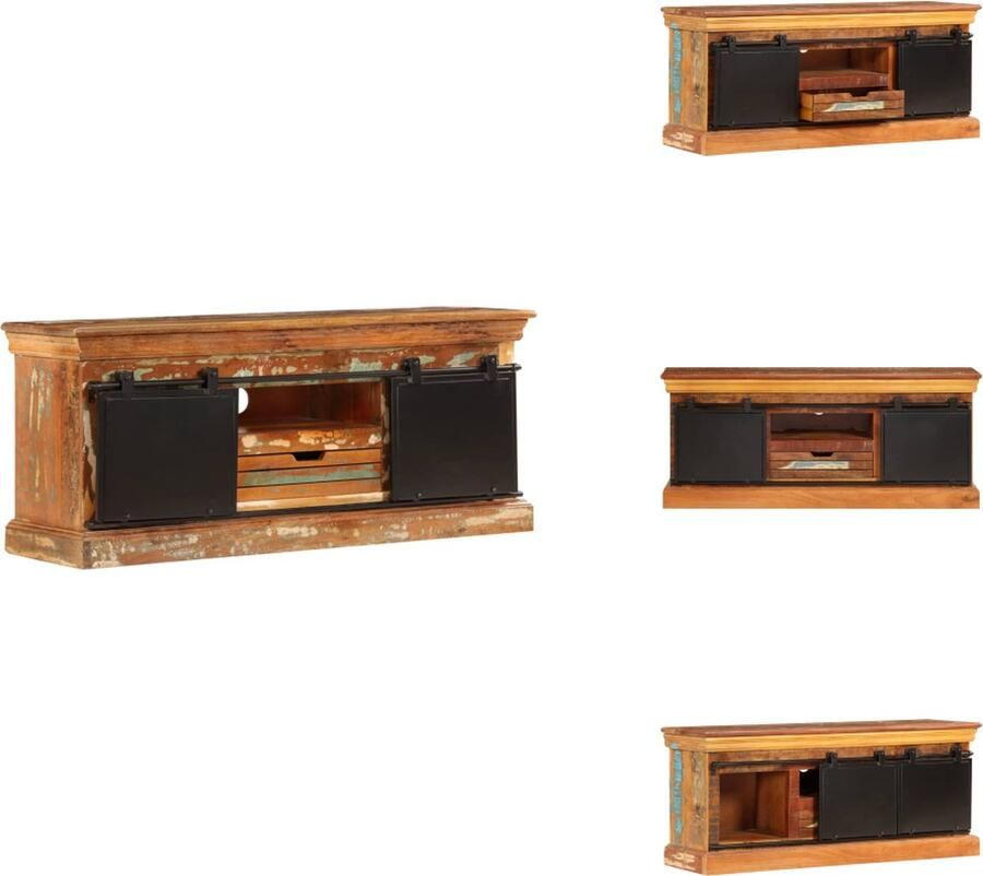 VidaXL Tv-kast Tv-kasten Tv-standaard Tv-standaarden Tv-meubel 110x30x45 cm massief gerecycled hout