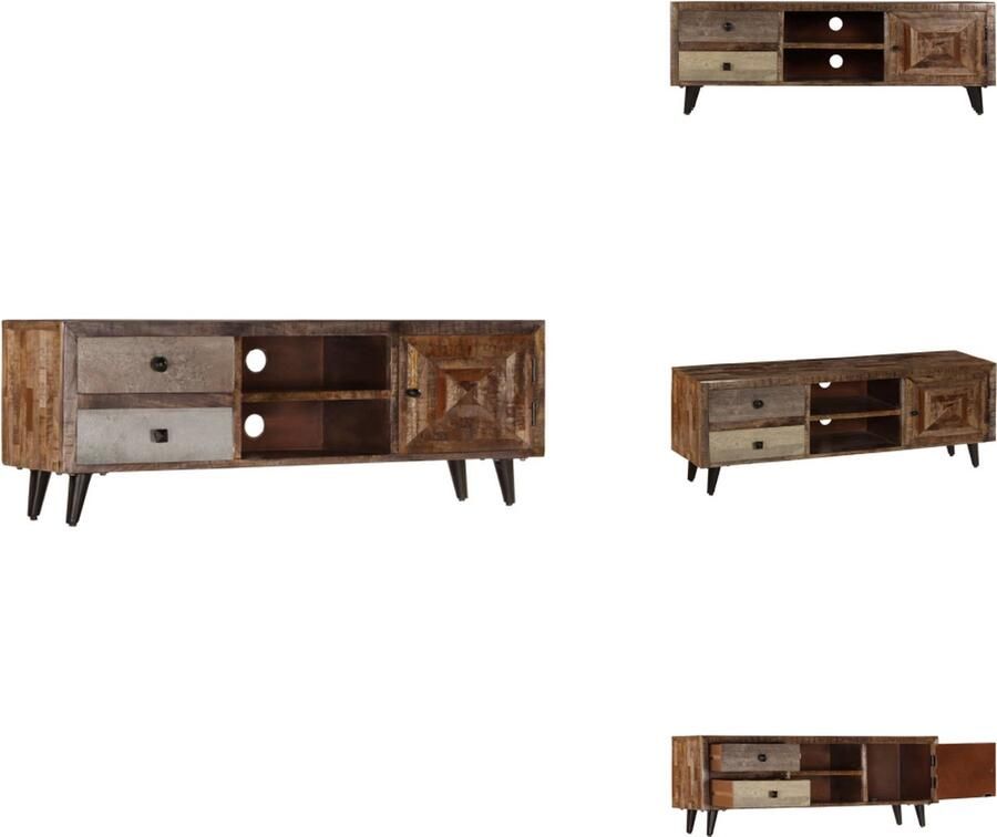 VidaXL Tv-kast Tv-kasten Tv-standaard Tv-standaarden Tv-meubel 118x30x40 cm massief mangohout - Foto 2