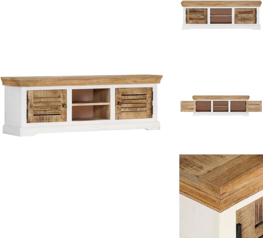 VidaXL Tv-kast Tv-kasten Tv-standaard Tv-standaarden Tv-meubel 118x30x40 cm massief mangohout