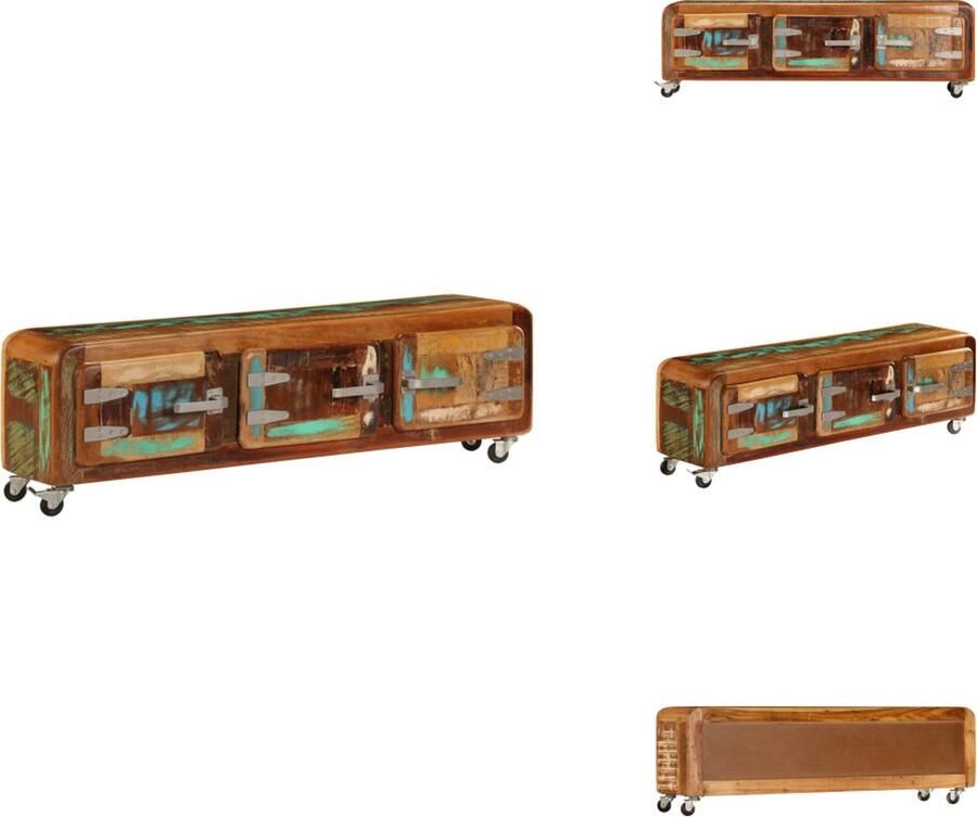 VidaXL Tv-kast Tv-kasten Tv-standaard Tv-standaarden Tv-meubel 120x30x37 cm massief gerecycled hout