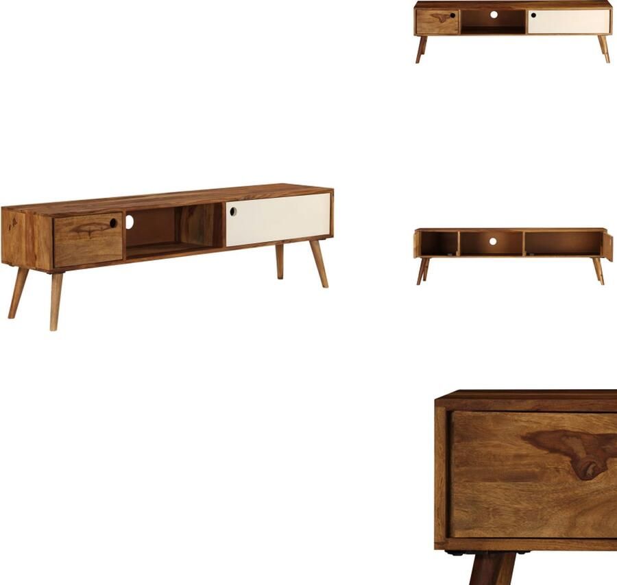 VidaXL Tv-kast Tv-kasten Tv-standaard Tv-standaarden Tv-meubel 140x30x40 cm massief sheeshamhout
