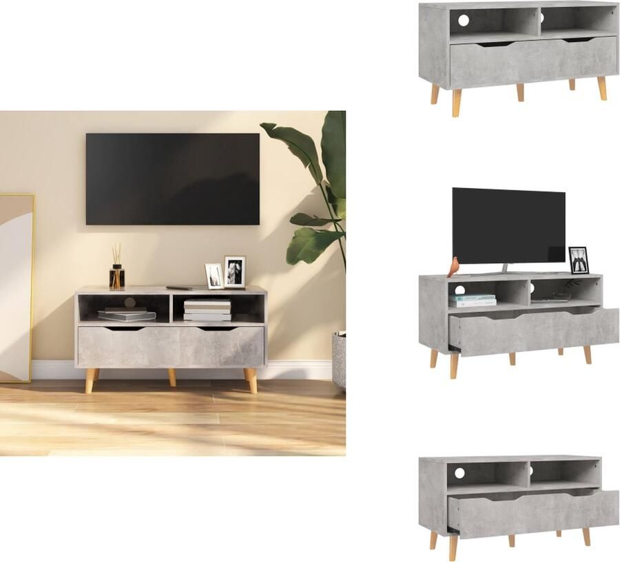 VidaXL Tv-kast Tv-kasten Tv-standaard Tv-standaarden Tv-meubel 90x40x48 5 cm bewerkt hout betongrijs