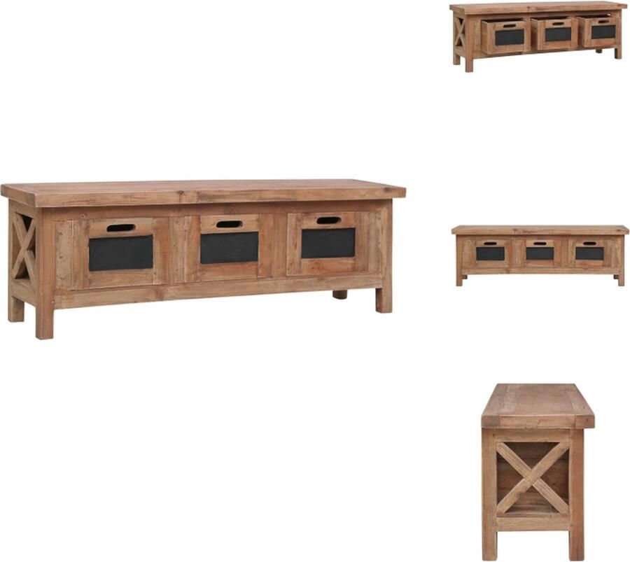 VidaXL Tv-kast Tv-kasten Tv-standaard Tv-standaarden Tv-meubel met 3 lades 120x30x40 cm massief mahoniehout