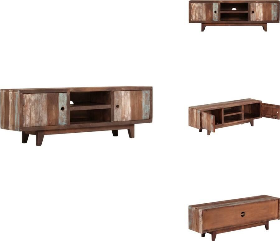 VidaXL Tv-kast Tv-kasten Tv-standaard Tv-standaarden Tv-meubel vintage stijl 118x30x40 cm massief acaciahout