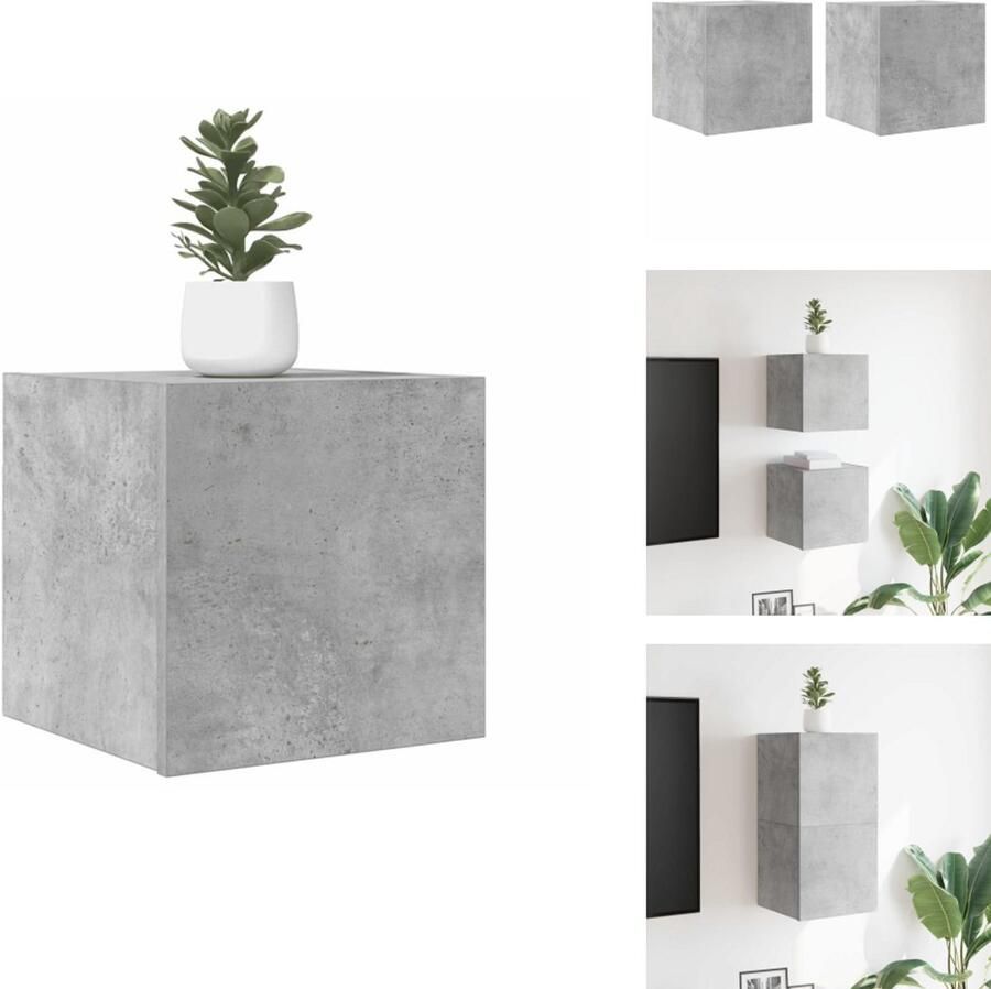 VidaXL Tv-kast Tv-kasten Tv-standaard Tv-standaarden Tv-wandmeubelen 2 st 30-5x30x30 cm betongrijs