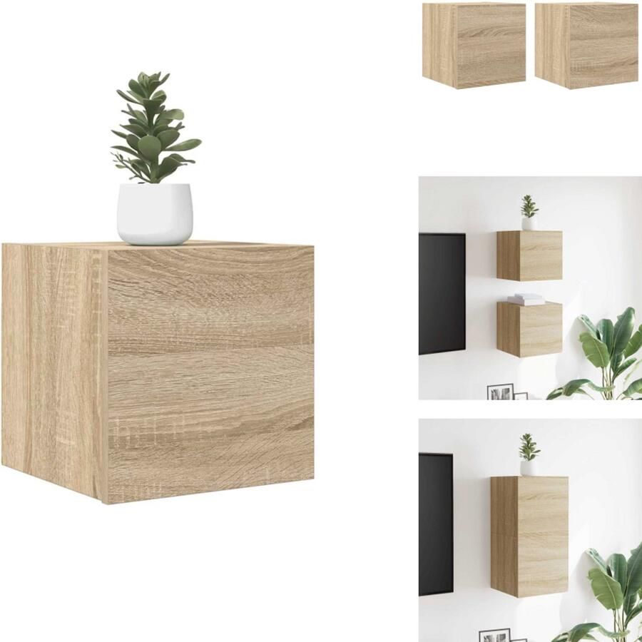VidaXL Tv-kast Tv-kasten Tv-standaard Tv-standaarden Tv-wandmeubelen 2 st 30 5x30x30 cm sonoma eikenkleurig