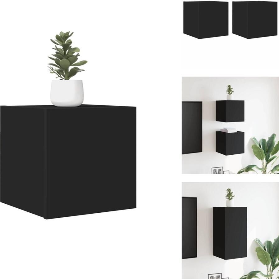 VidaXL Tv-kast Tv-kasten Tv-standaard Tv-standaarden Tv-wandmeubelen 2 st 30 5x30x30 cm zwart