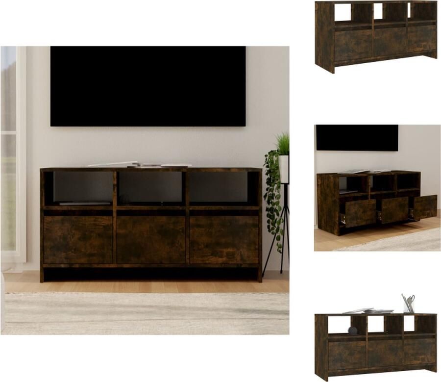 VidaXL Tv-kast Tv-kasten Tv-standaard Wandtafel Tv-meubel 102x37 5x52 5 cm bewerkt hout gerookt eikenkleurig