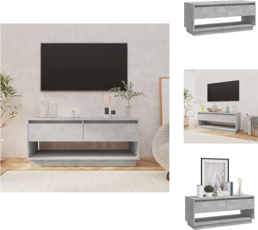 VidaXL Tv-kast Tv-kasten Tv-standaard Wandtafel Tv-meubel 102x41x44 cm bewerkt hout betongrijs