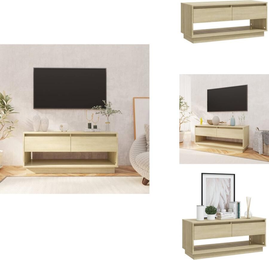 VidaXL Tv-kast Tv-kasten Tv-standaard Wandtafel Tv-meubel 102x41x44 cm bewerkt hout sonoma eikenkleurig