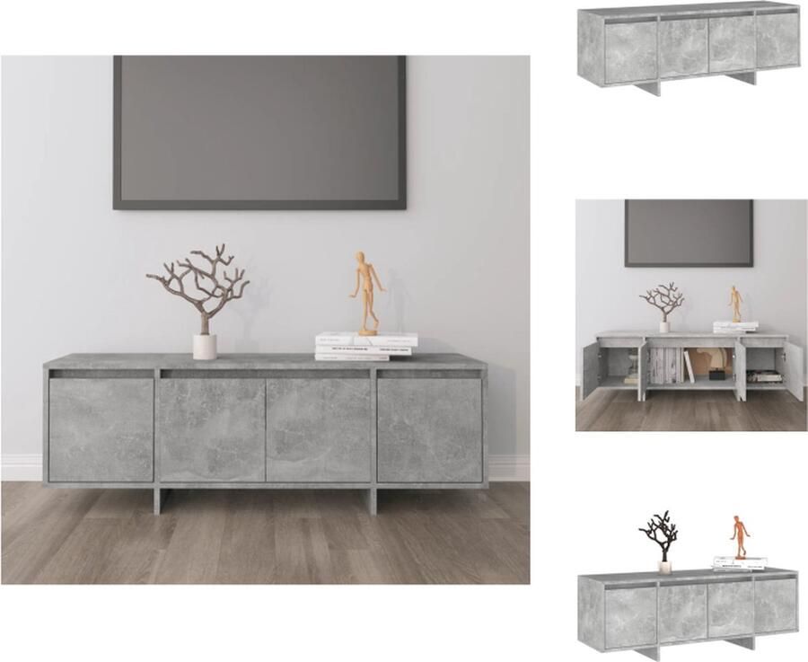 VidaXL Tv-kast Tv-kasten Tv-standaard Wandtafel Tv-meubel 120x30x40 5 cm bewerkt hout betongrijs