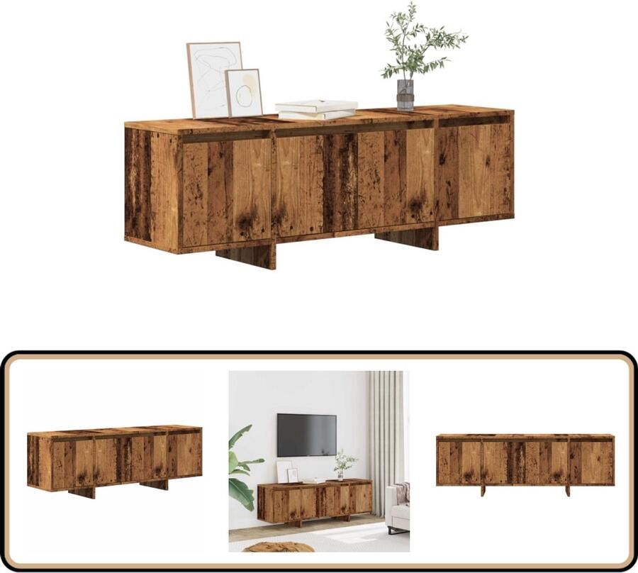 VidaXL Tv-meubel 120x30x40 5 cm Oud Houtkleurig Tv-meubel Houten Tv-kast Salontafel Rustic Meubilair Vintage Tv-stand