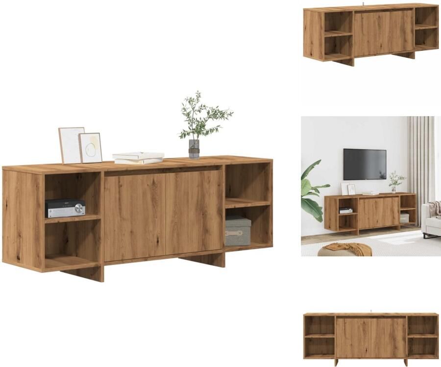 VidaXL Tv-kast Tv-kasten Tv-standaard Wandtafel Tv-meubel 130x35x50 cm bewerkt hout artisanaal eikenkleur