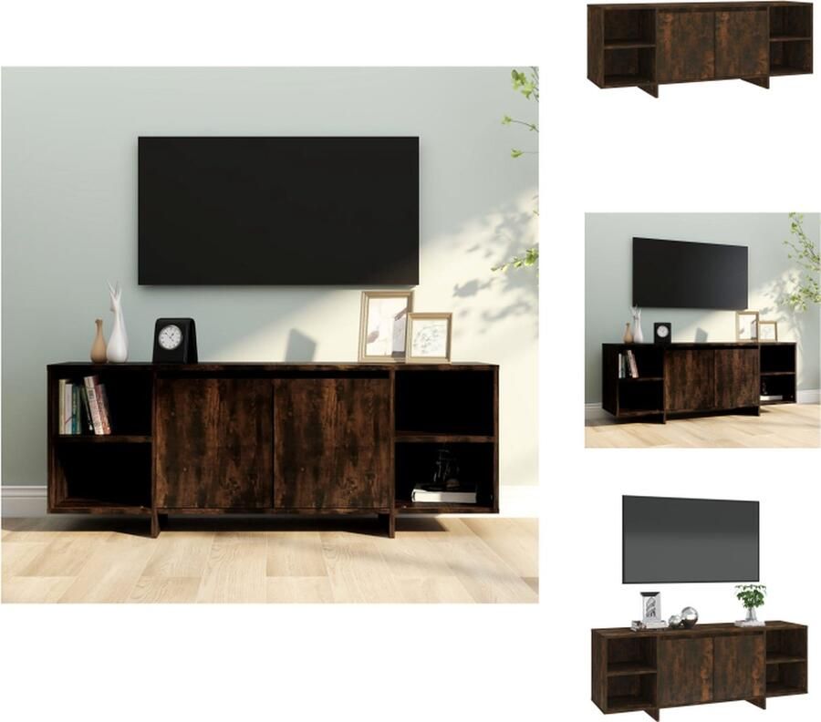 VidaXL Tv-kast Tv-kasten Tv-standaard Wandtafel Tv-meubel 130x35x50 cm bewerkt hout gerookt eikenkleurig