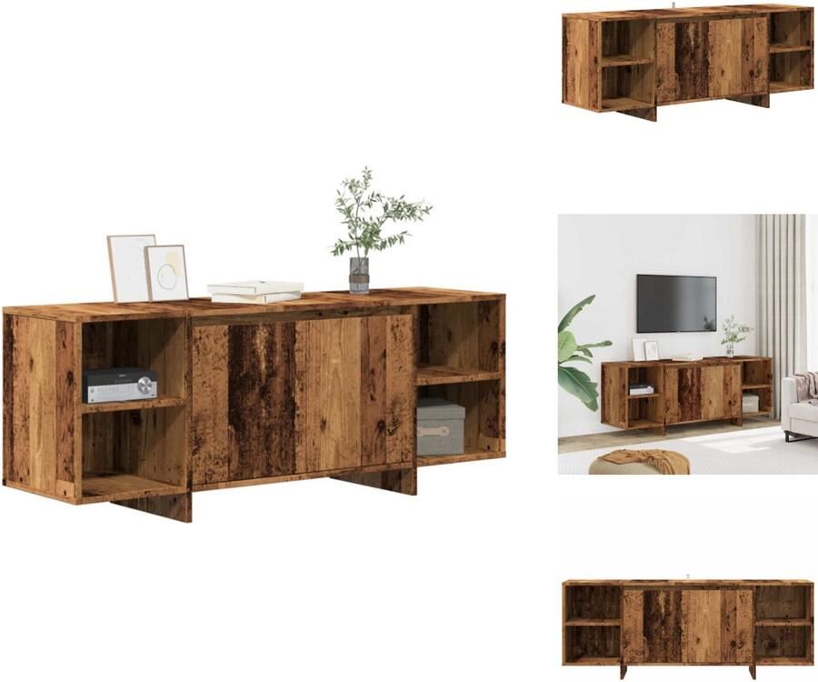 VidaXL Tv-kast Tv-kasten Tv-standaard Wandtafel Tv-meubel 130x35x50 cm bewerkt hout oud houtkleurig