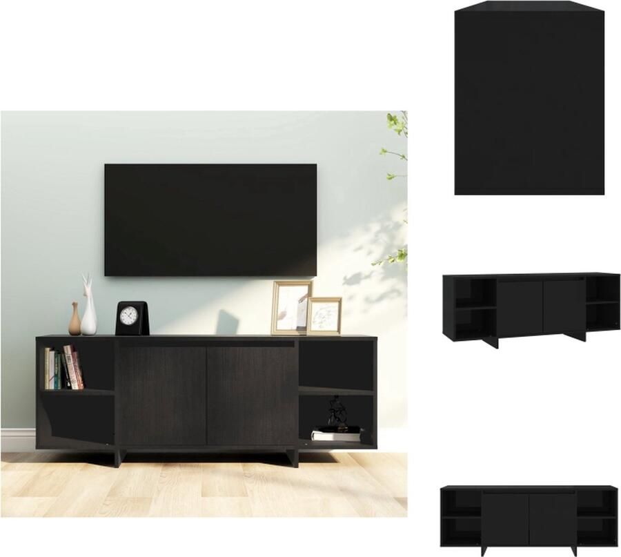 VidaXL Tv-kast Tv-kasten Tv-standaard Wandtafel Tv-meubel 130x35x50 cm bewerkt hout zwart