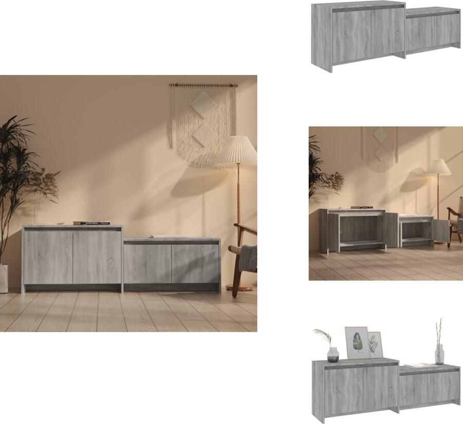 VidaXL Tv-kast Tv-kasten Tv-standaard Wandtafel vidaL Tv-meubel 146-5x35x50 cm spaanplaat grijs sonoma eikenkleurig