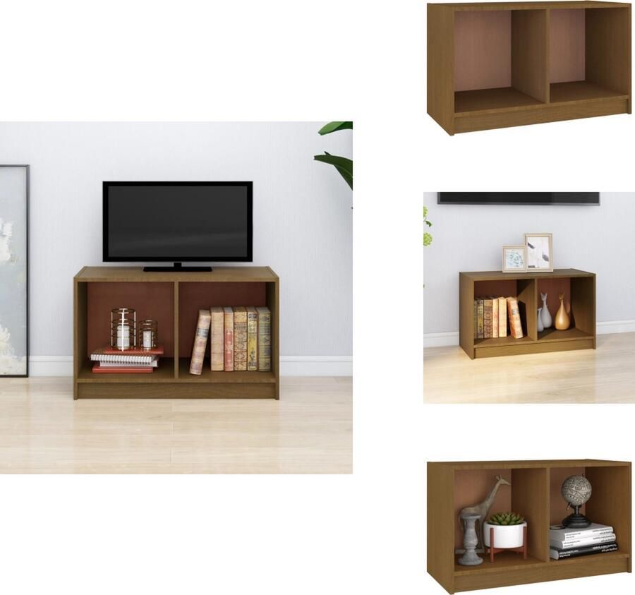 VidaXL Tv-kast Tv-kasten Tv-standaard Wandtafel Tv-meubel 70x33x42 cm massief grenenhout honingbruin