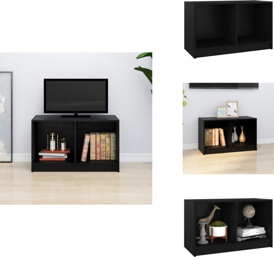VidaXL Tv-kast Tv-kasten Tv-standaard Wandtafel Tv-meubel 70x33x42 cm massief grenenhout zwart