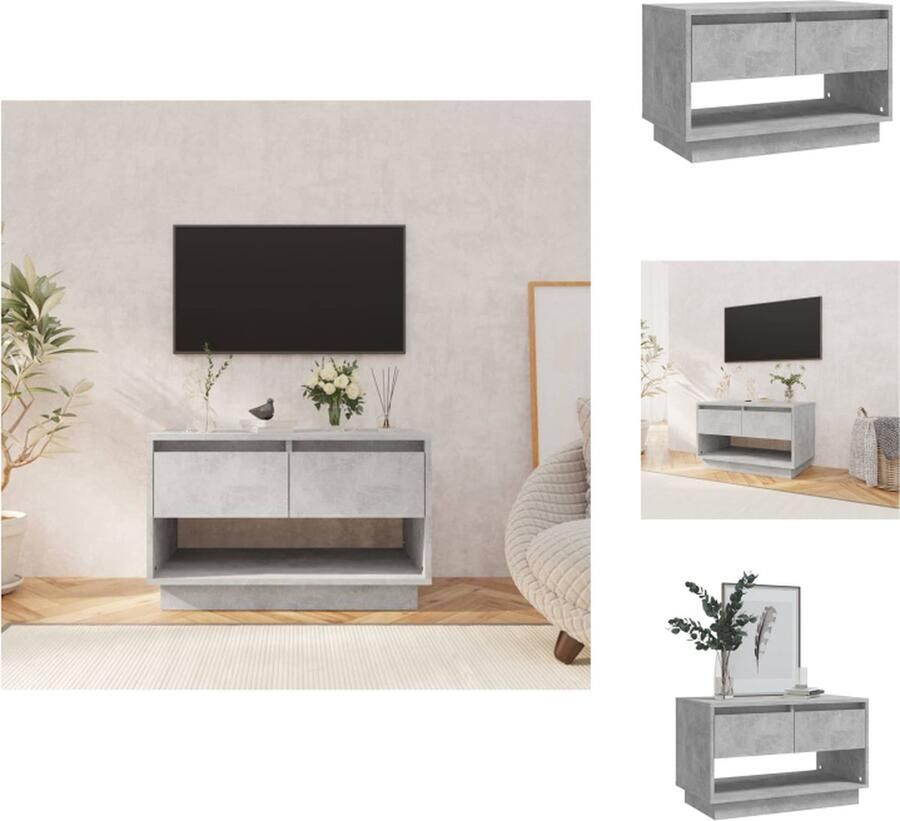 VidaXL Tv-kast Tv-kasten Tv-standaard Wandtafel Tv-meubel 70x41x44 cm bewerkt hout betongrijs
