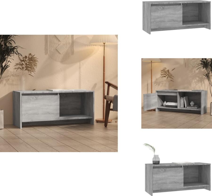 VidaXL Tv-kast Tv-kasten Tv-standaard Wandtafel Tv-meubel 90x35x40 cm bewerkt hout grijs sonoma eikenkleurig