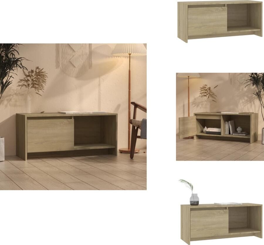 VidaXL Tv-kast Tv-kasten Tv-standaard Wandtafel Tv-meubel 90x35x40 cm bewerkt hout sonoma eikenkleurig