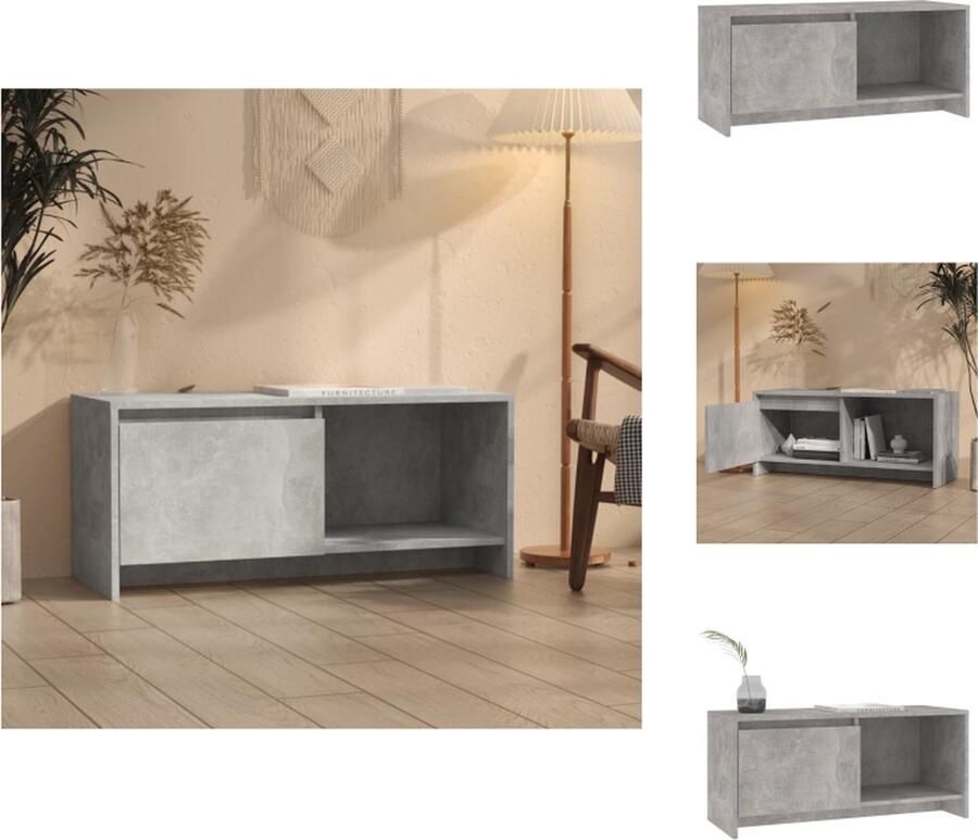 VidaXL Tv-kast Tv-kasten Tv-standaard Wandtafel Tv-meubel 90x35x40 cm bewerkt hout betongrijs - Foto 2