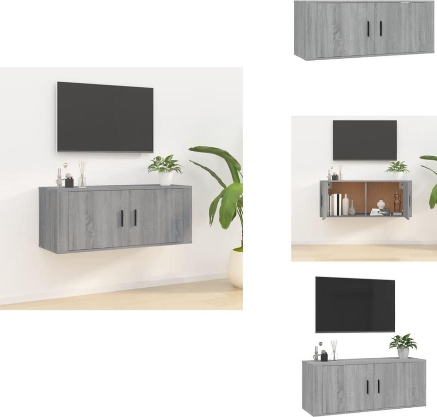 VidaXL Tv-kast Tv-kasten Tv-wandmeubel Televisiekast Tv-wandmeubel 100x34 5x40 cm grijs sonoma eikenkleurig