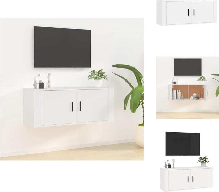 VidaXL Tv-kast Tv-kasten Tv-wandmeubel Televisiekast Tv-wandmeubel 100x34 5x40 cm wit