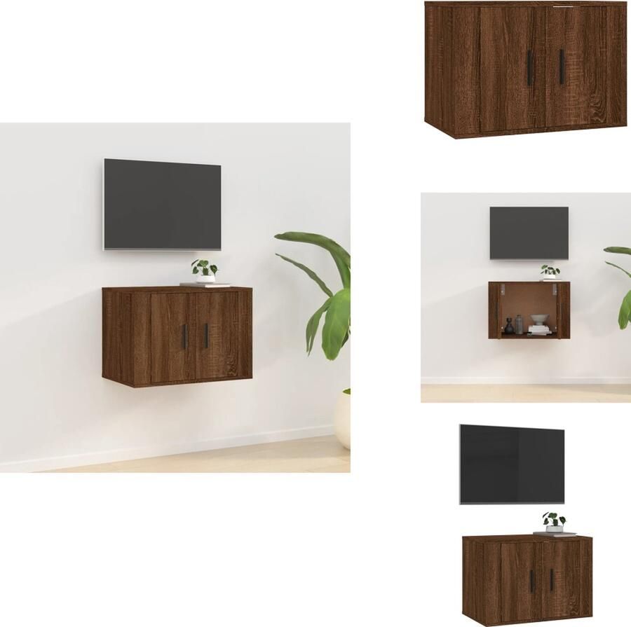 VidaXL Tv-kast Tv-kasten Tv-wandmeubel Televisiekast Tv-wandmeubel 57x34-5x40 cm bruineikenkleurig