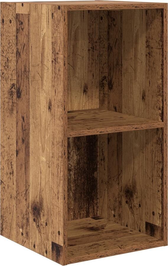 VidaXL TV Kast met plank Wandgemonteerd met opslag Oud hout 37 x 37 x 72 cm Bewerkt hout