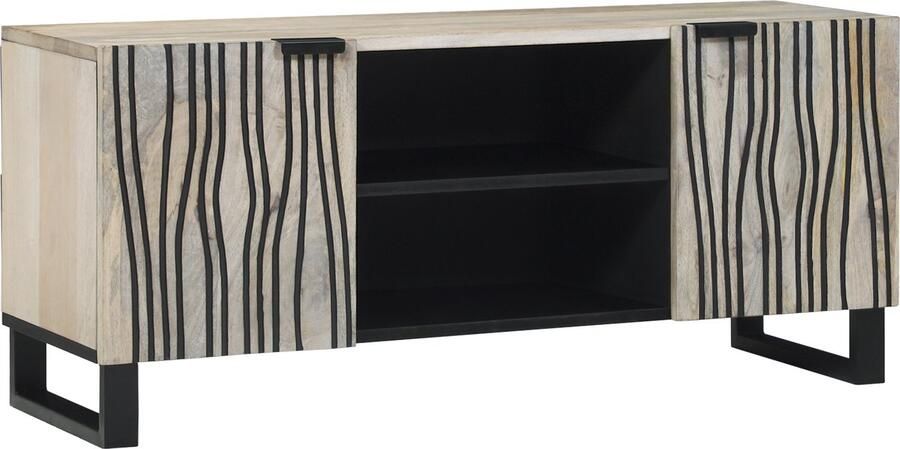 VidaXL Entertainment Centra & TV Stands met plank met opslag met de deur Wit en Zwart