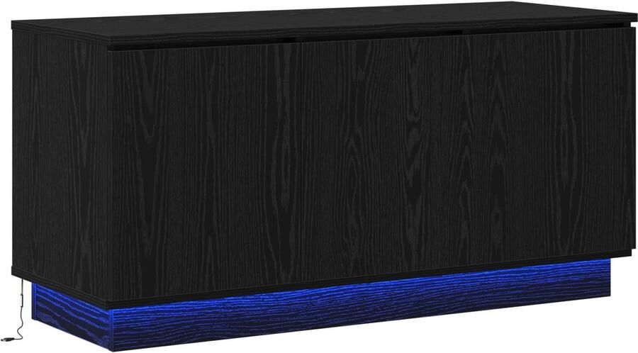 VidaXL TV-kast met LED Zwart eiken 100 x 38 x 49 cm Bewerkt hout - Foto 2
