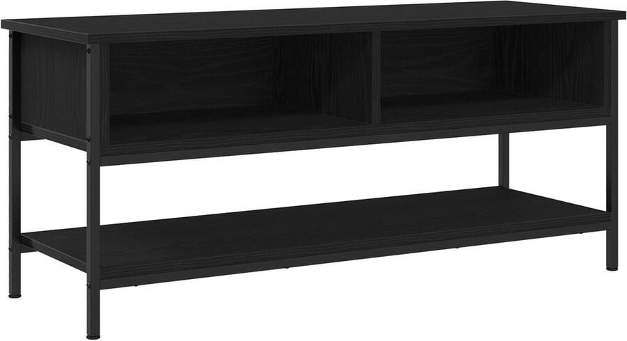 VidaXL TV-kast Zwart Eiken Bewerkt Hout Medium TV-meubel Rechthoekig