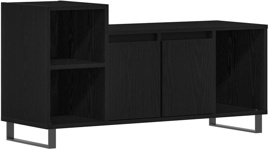VidaXL TV Kast Zwart Eiken Bewerkt Hout Standaard Moderne TV Stand