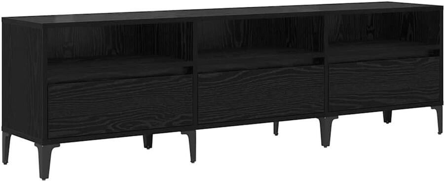 VidaXL TV Kast Zwart eiken 150 x 30 x 44.5 cm Bewerkt hout