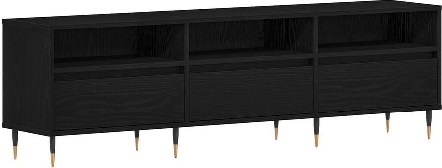 VidaXL TV Eenheid Zwart eiken Samengesteld hout 150 x 30 x 44 5 cm