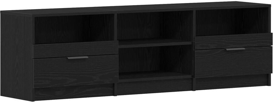 VidaXL TV Meubel Zwart Eiken Gefabriceerd hout Zwarte eiken afwerking