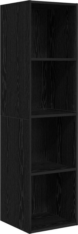 VidaXL TV Kast met plank Zwart eiken 37 x 37 x 142.5 cm Bewerkt hout