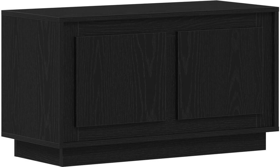 VidaXL TV-meubel Zwart Eiken Gegoten hout 80 x 35 x 45 cm - Foto 2