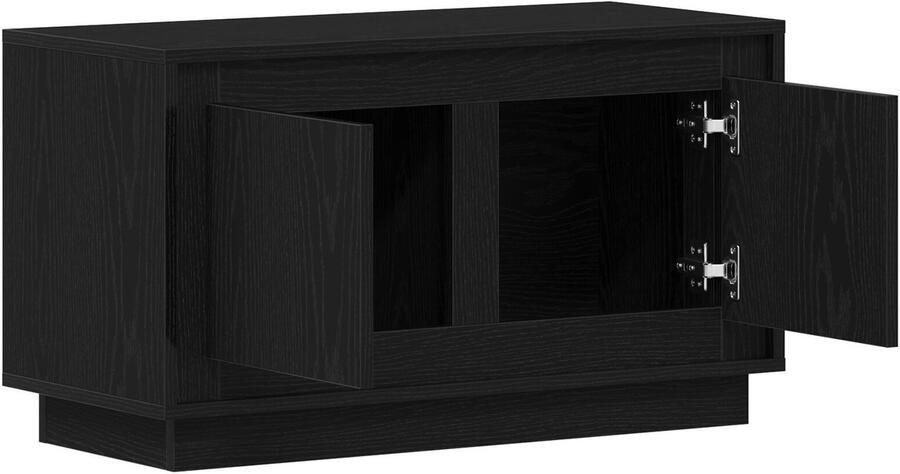 VidaXL TV-meubel Zwart Eiken Gegoten hout 80 x 35 x 45 cm