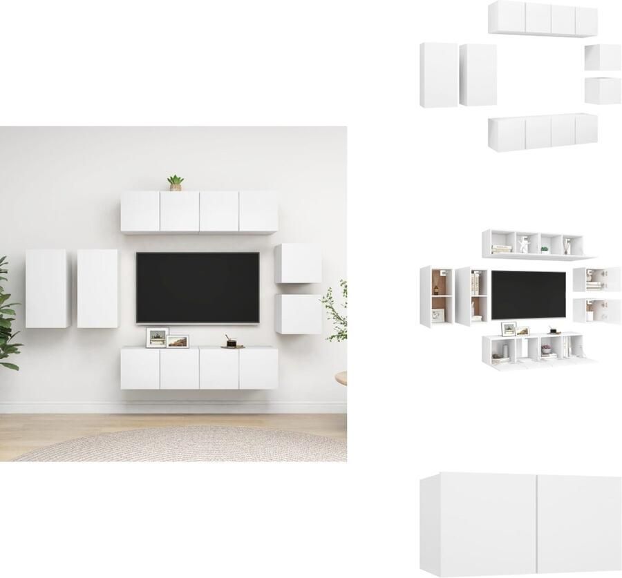 VidaXL Televisiemeubelset TV-meubel 4x 60 x 30 x 30 cm 2x 30.5 x 30 x 30 cm 2x 30.5 x 30 x 60 cm Kast